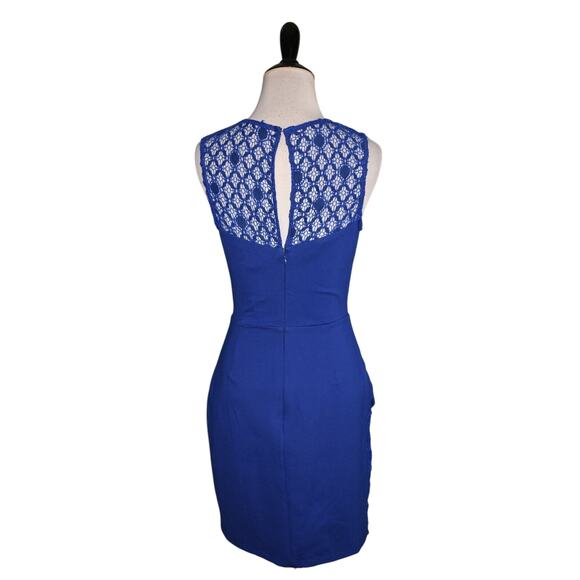 ADELYN RAE NEW $123 Josie Sheath‎ Dress Lace Detail Cobalt Blue XS - Picture 4 of 5